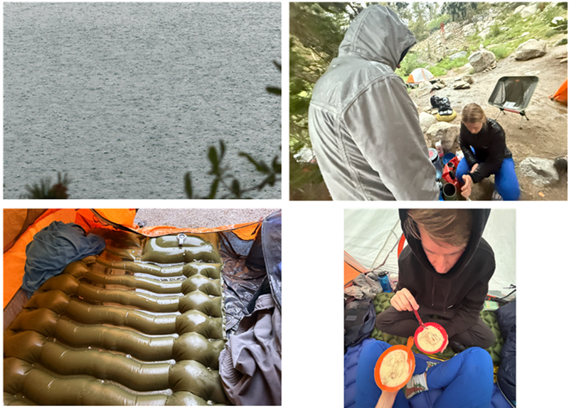 Second Lake Mistake – Rain and Hail at our Base Camp - Big Pine Creek North Trail Second Lake Mistake – Rain and Hail at our Base Camp - Big Pine Creek North Trail